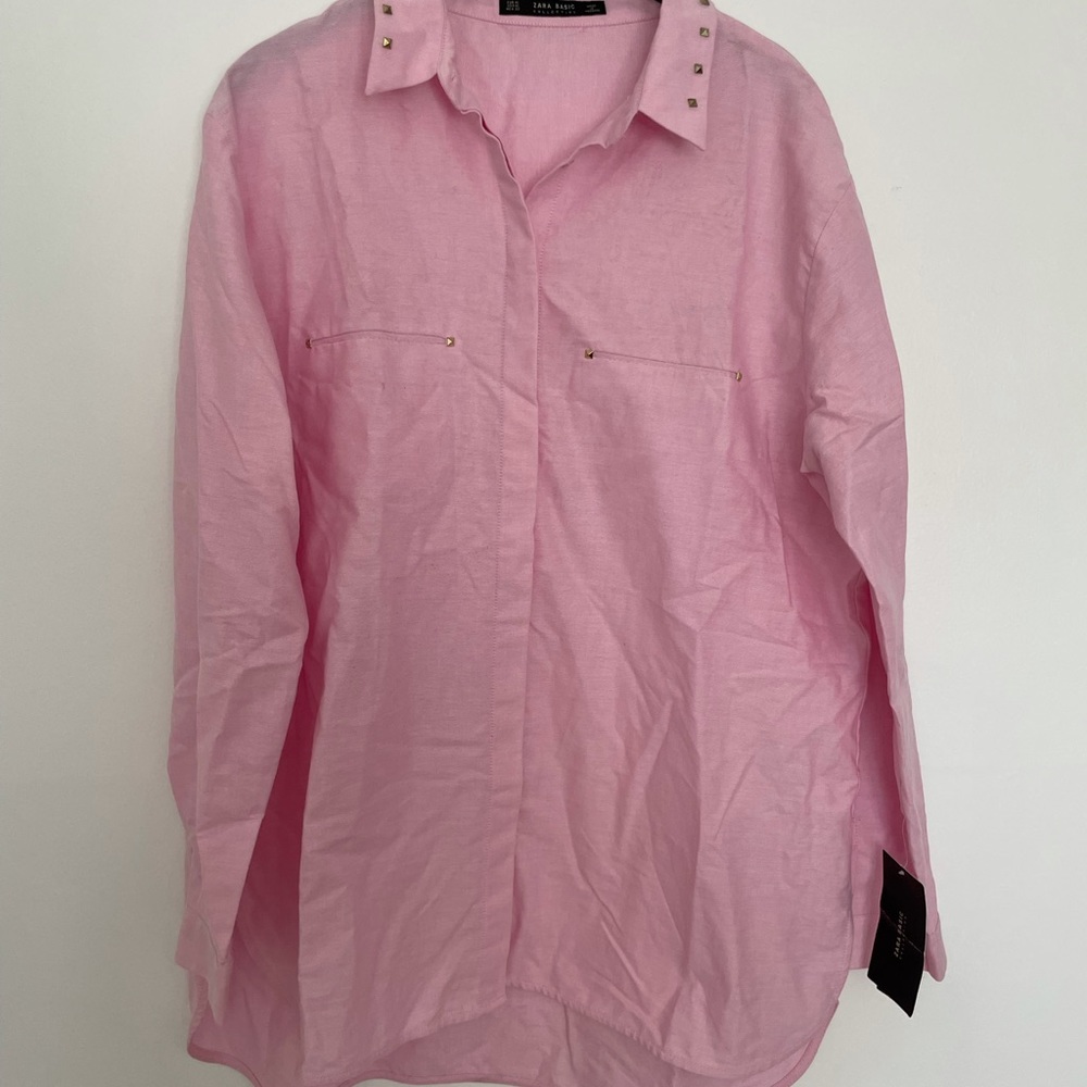 COPY - Zara Pink Collard Button Down XL